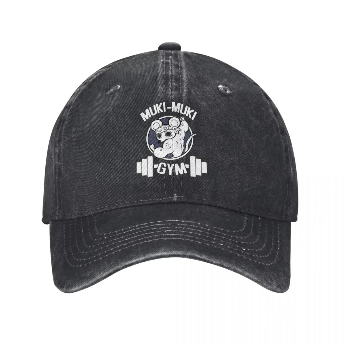 Retro Demon Slayer Muscle Mice Gym Muki Muki Baseball Cap Unisex Style Distressed Washed Headwear Outdoor All Seasons Travel Hat