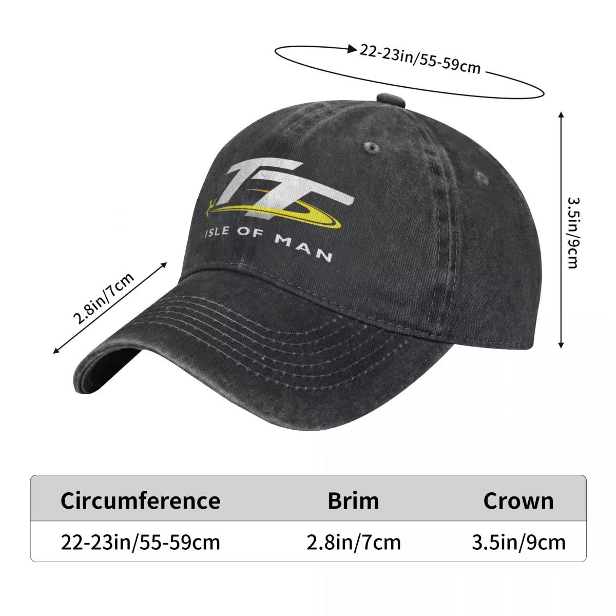 Isle of Man Denim Baseball Cap TT Races Couple Printed Hip Hop Hats Spring Cute Gym High Quality Baseball Caps