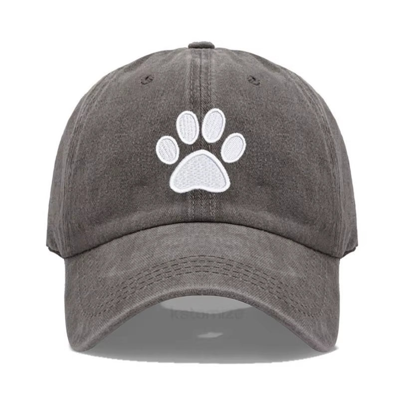 Dog Paw Vintage Washed Cotton High Quality Embroidery Dad Hat for Men Women Baseball Cap Golf Caps Snapback Cap Dropshipping
