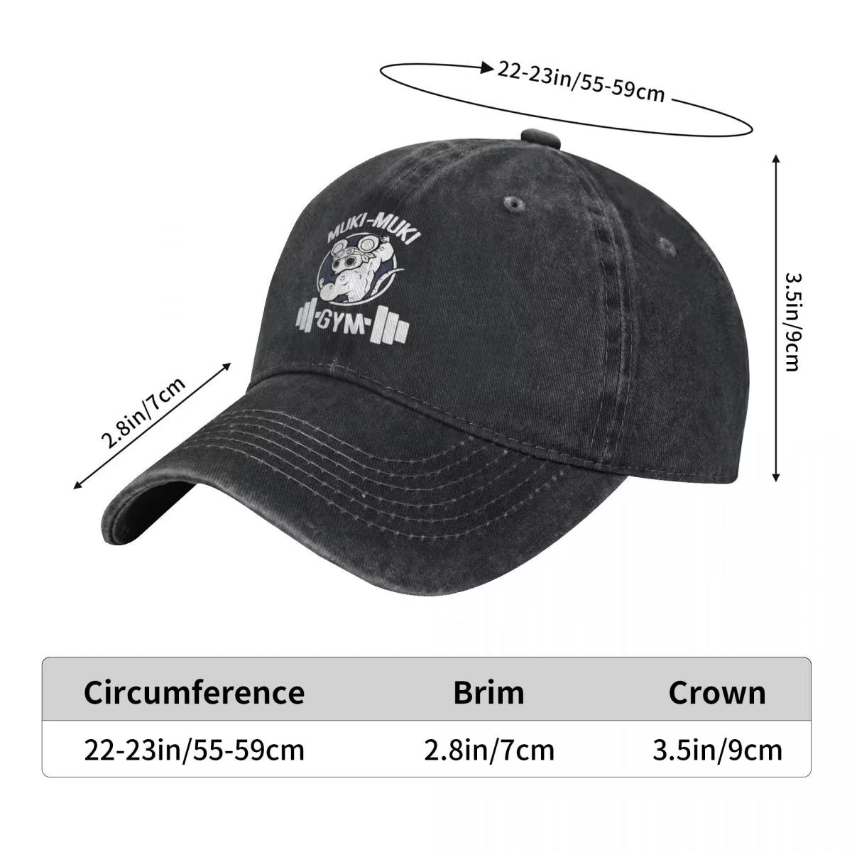 Retro Demon Slayer Muscle Mice Gym Muki Muki Baseball Cap Unisex Style Distressed Washed Headwear Outdoor All Seasons Travel Hat