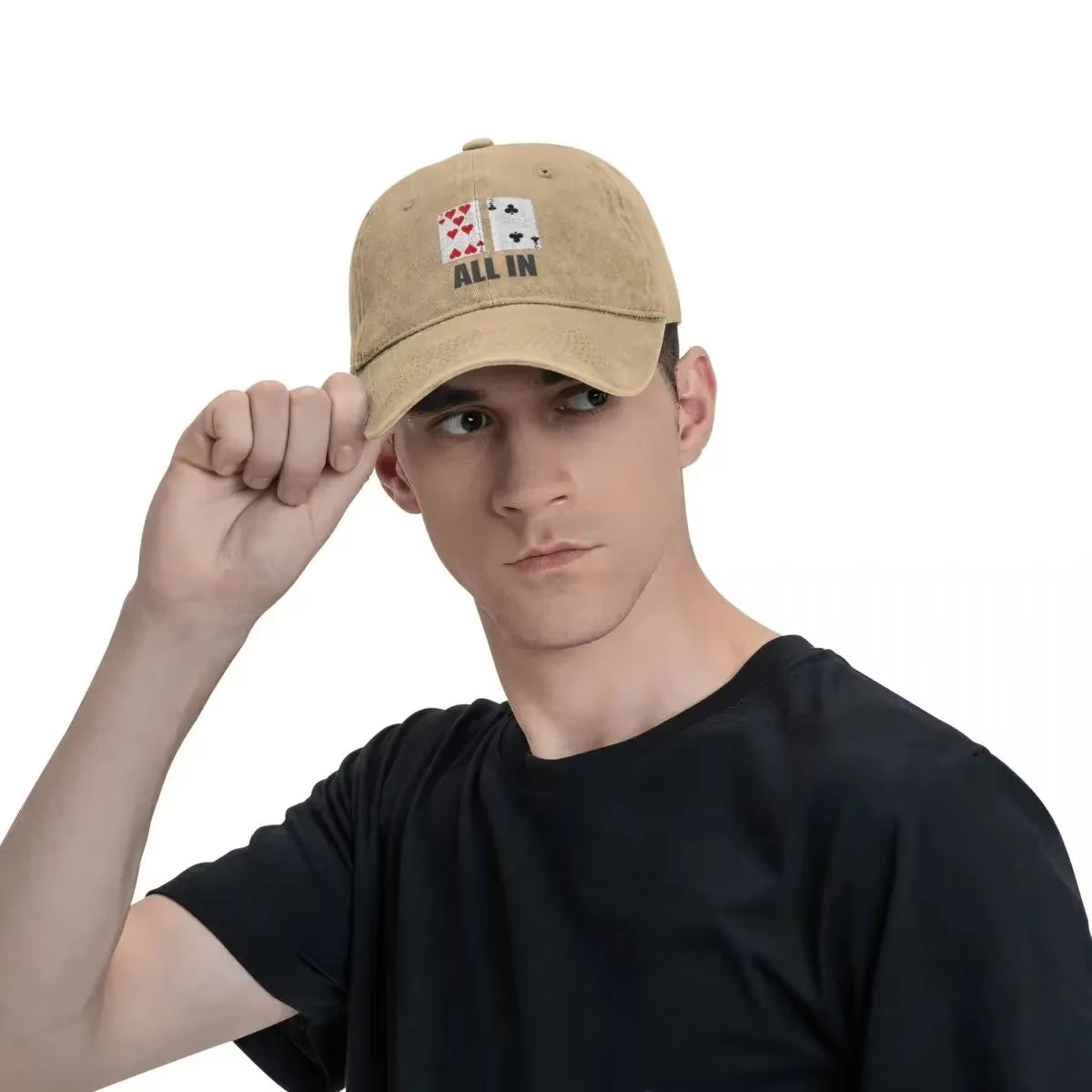 Poker Baseball Cap All in 7 2 Men Design Trucker Hat Summer Retro Gym Sun-Proof Baseball Caps
