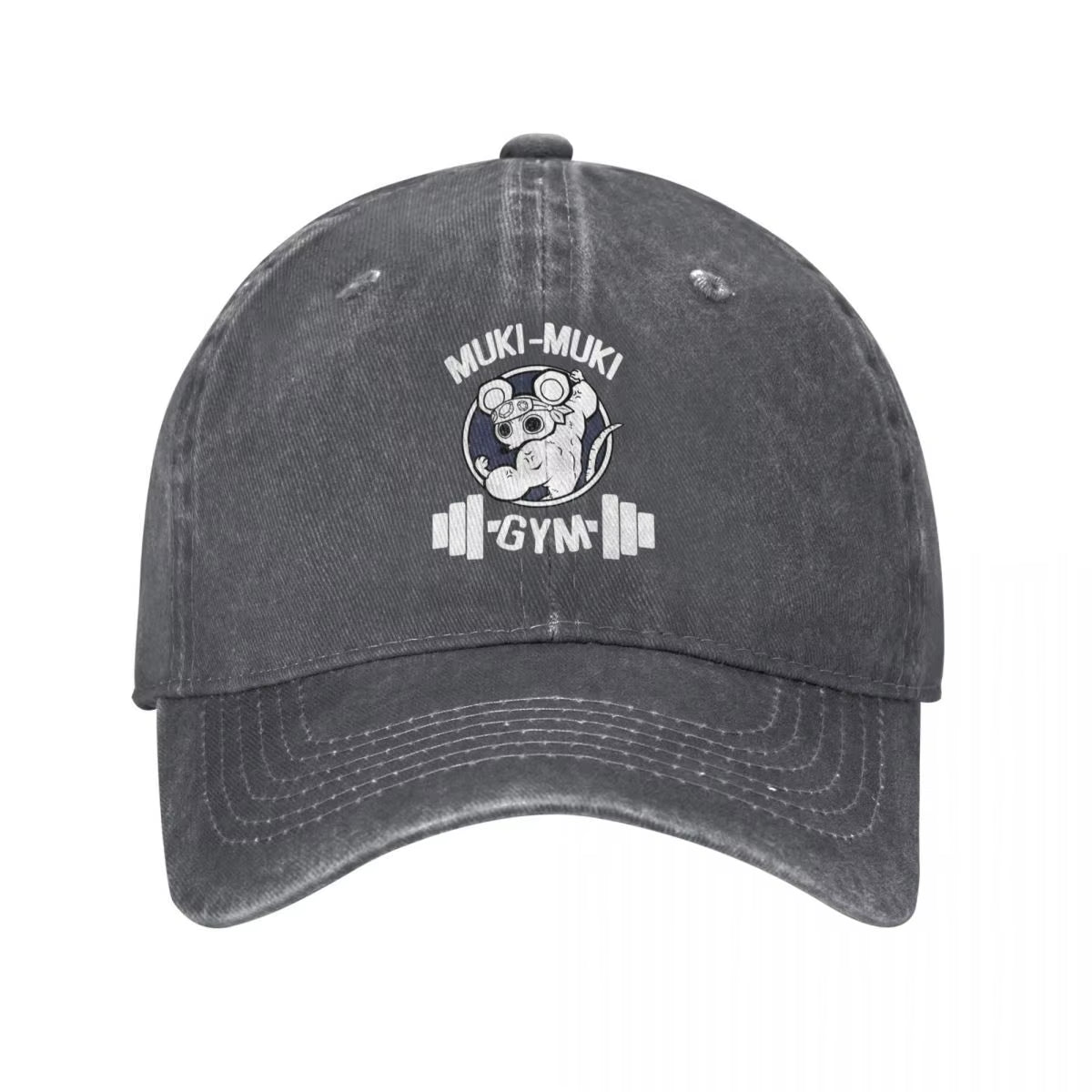 Retro Demon Slayer Muscle Mice Gym Muki Muki Baseball Cap Unisex Style Distressed Washed Headwear Outdoor All Seasons Travel Hat