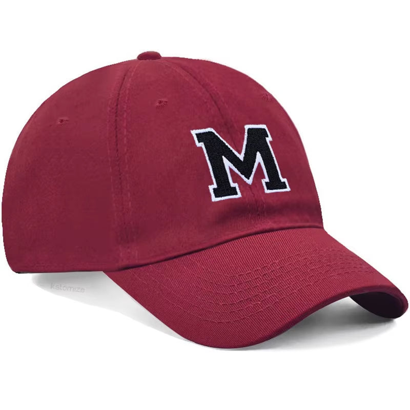 Initials Letters A-Z Embroidery Baseball Cap for Men Women Soft Cotton Fashion Dad Hat Adjustable Wholesale Dropshipping