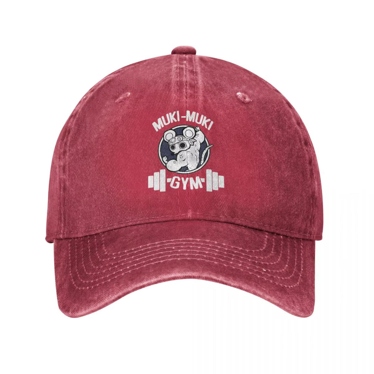Retro Demon Slayer Muscle Mice Gym Muki Muki Baseball Cap Unisex Style Distressed Washed Headwear Outdoor All Seasons Travel Hat