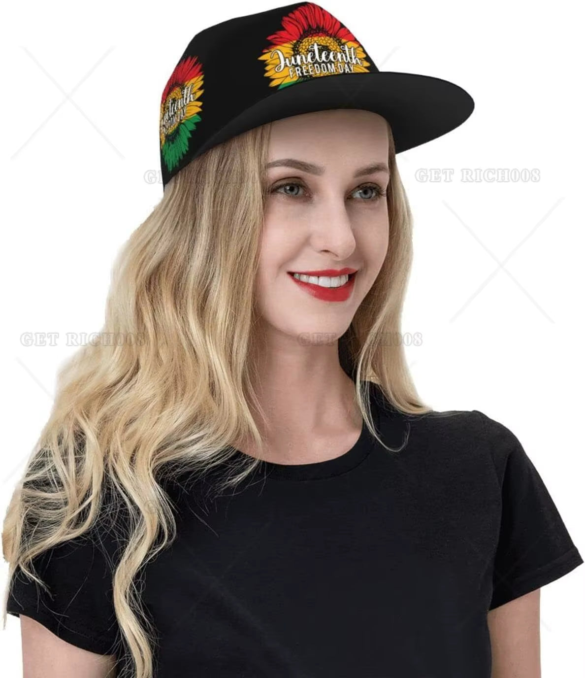 Juneteenth Freedom Day 1865 Snapback Hat for Women Men Adjustable Hip Hop Cap Flat Brim Hat Trucker Hat One Size