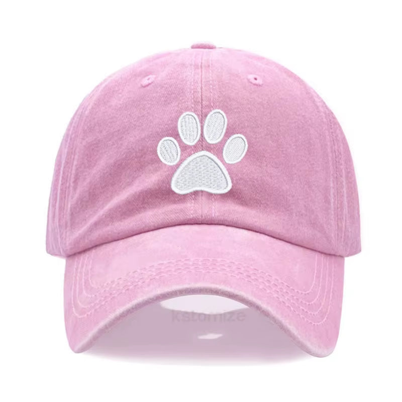 Dog Paw Vintage Washed Cotton High Quality Embroidery Dad Hat for Men Women Baseball Cap Golf Caps Snapback Cap Dropshipping