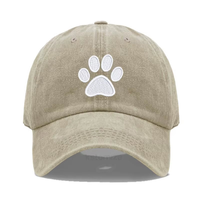 Dog Paw Vintage Washed Cotton High Quality Embroidery Dad Hat for Men Women Baseball Cap Golf Caps Snapback Cap Dropshipping