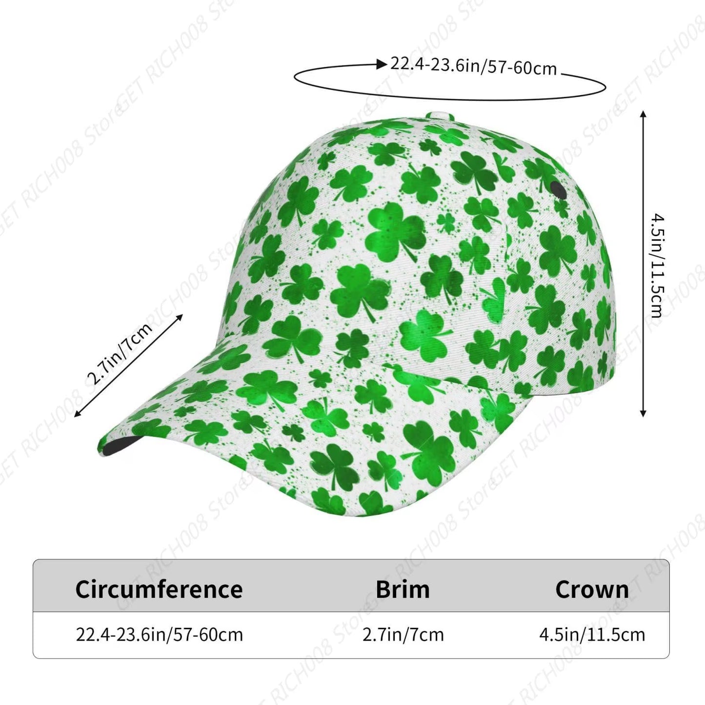 St. Patrick'S Day Clover Leaves Baseball Caps for Women Men Green Shamrock Hat Adjustable Dad Hat St Patrick