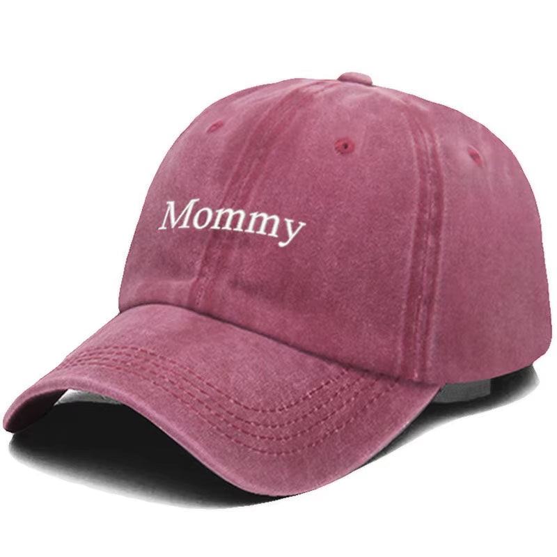 Vintage Washed Cotton Baseball Cap for Women Mommy Embroidery Mom Hat Mother'S Day Birthday Gift Wholesale Dropshipping