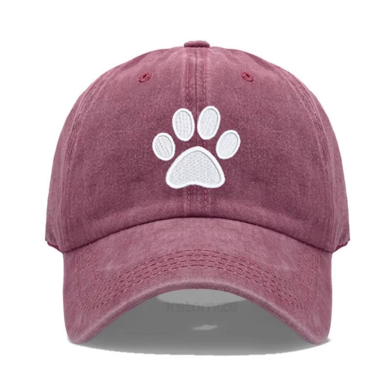 Dog Paw Vintage Washed Cotton High Quality Embroidery Dad Hat for Men Women Baseball Cap Golf Caps Snapback Cap Dropshipping