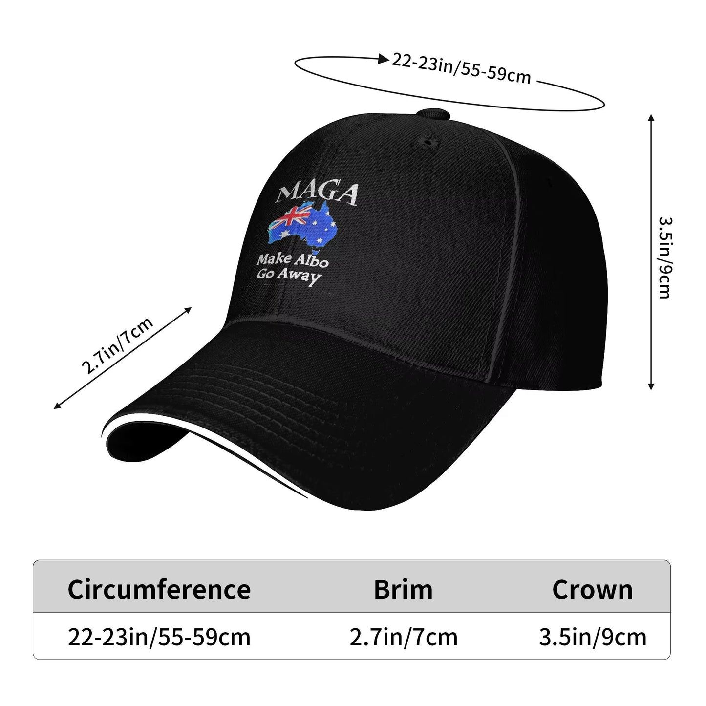 For Australia Sake Make Albo Go Away Baseball Cap Outdoor Gym High Quality Hippe Hat Unisex-Teens Y2K Cute Print Baseball Caps