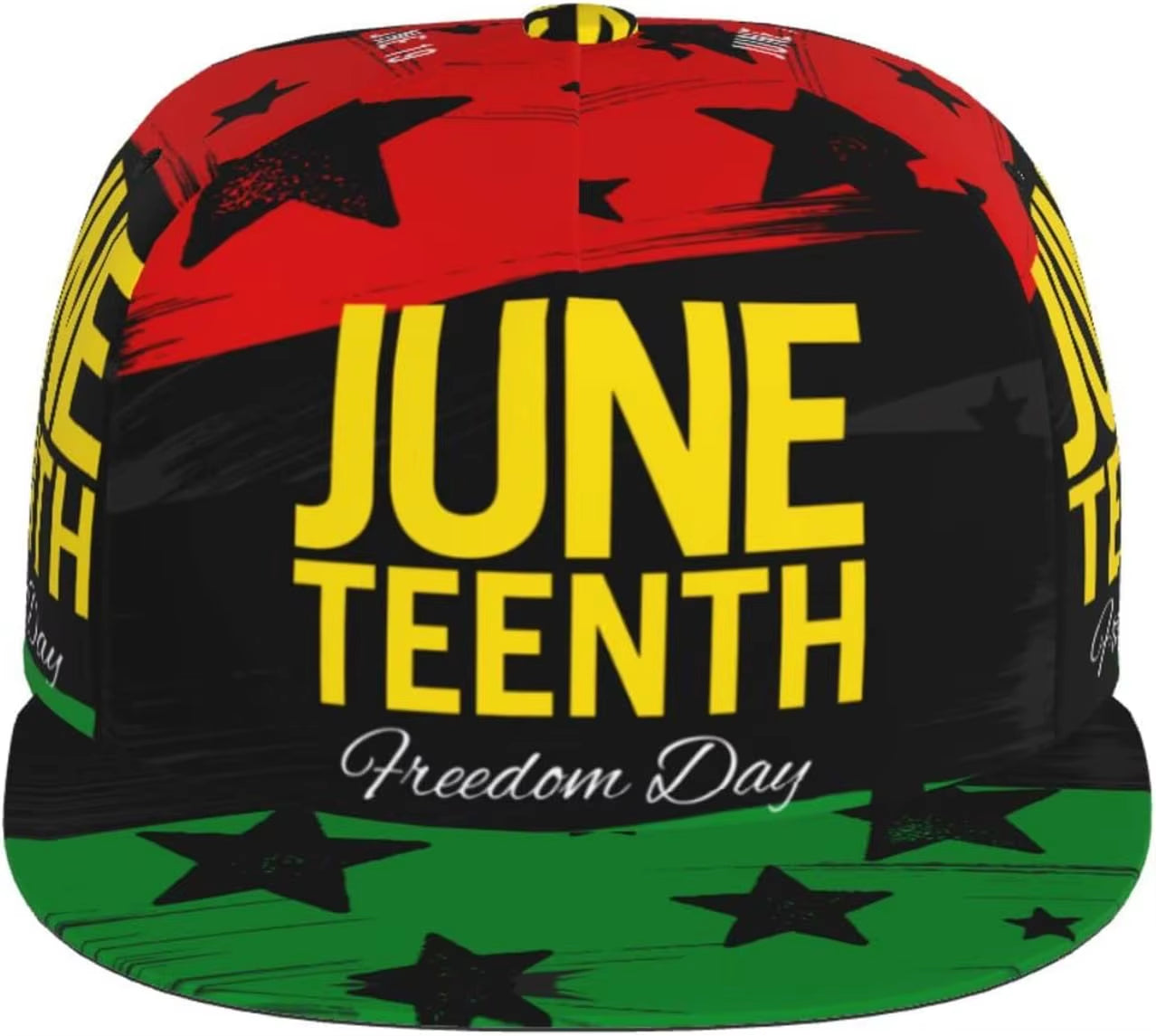 Juneteenth Freedom Day 1865 Snapback Hat for Women Men Adjustable Hip Hop Cap Flat Brim Hat Trucker Hat One Size