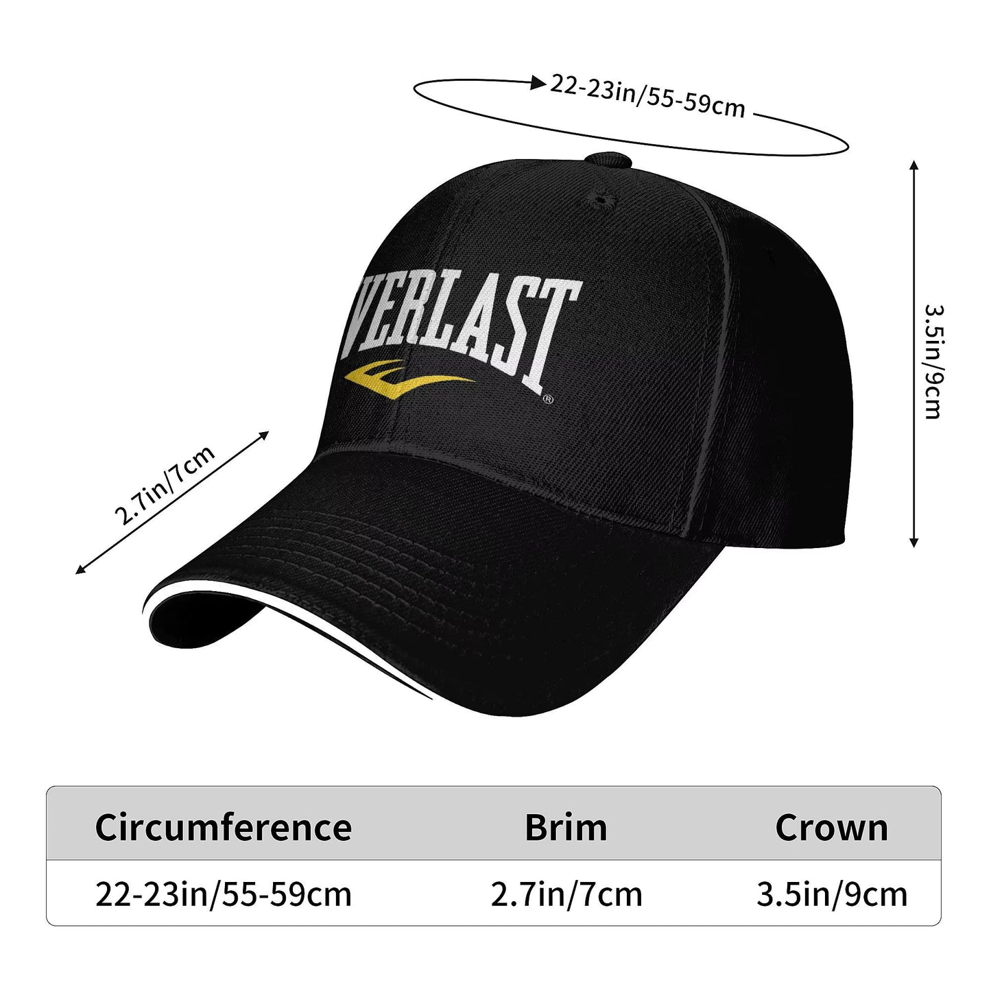 Everlasts Boxing Gym Logo Sandwich Cap Adult Fashion Baseball Cap Fitness Hats Adjustable Snapback Caps Golf Hats Autumn Hat