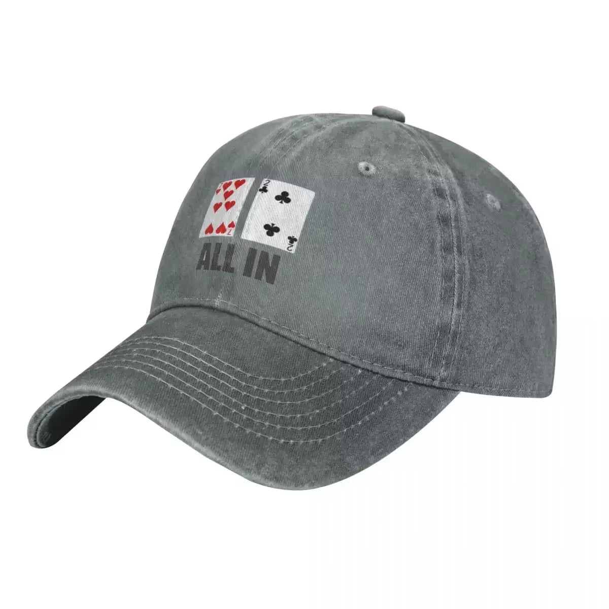 Poker Baseball Cap All in 7 2 Men Design Trucker Hat Summer Retro Gym Sun-Proof Baseball Caps