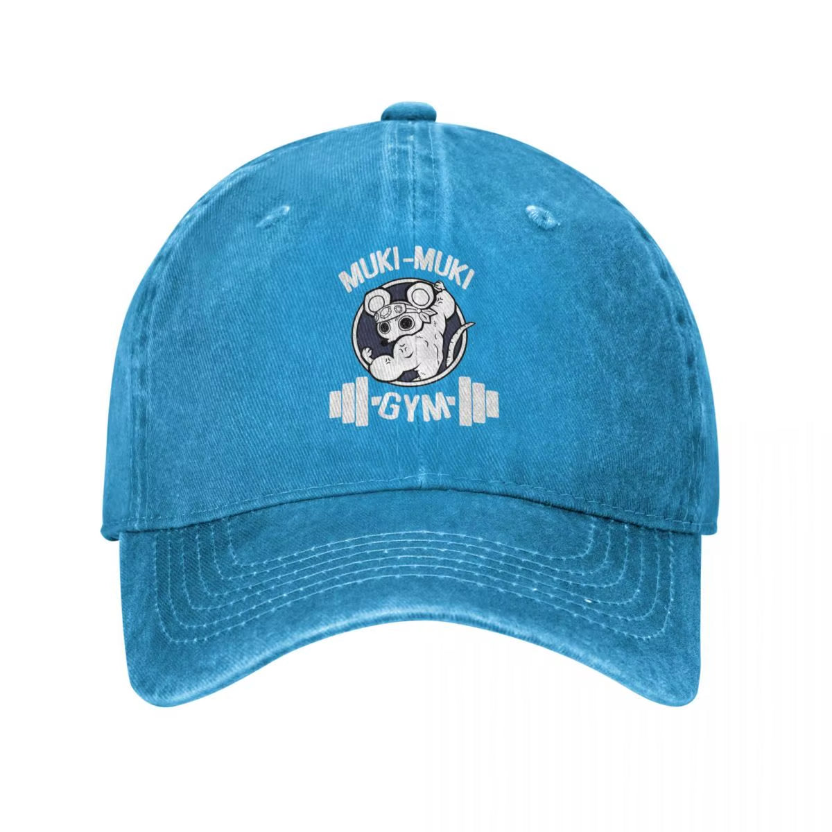Retro Demon Slayer Muscle Mice Gym Muki Muki Baseball Cap Unisex Style Distressed Washed Headwear Outdoor All Seasons Travel Hat
