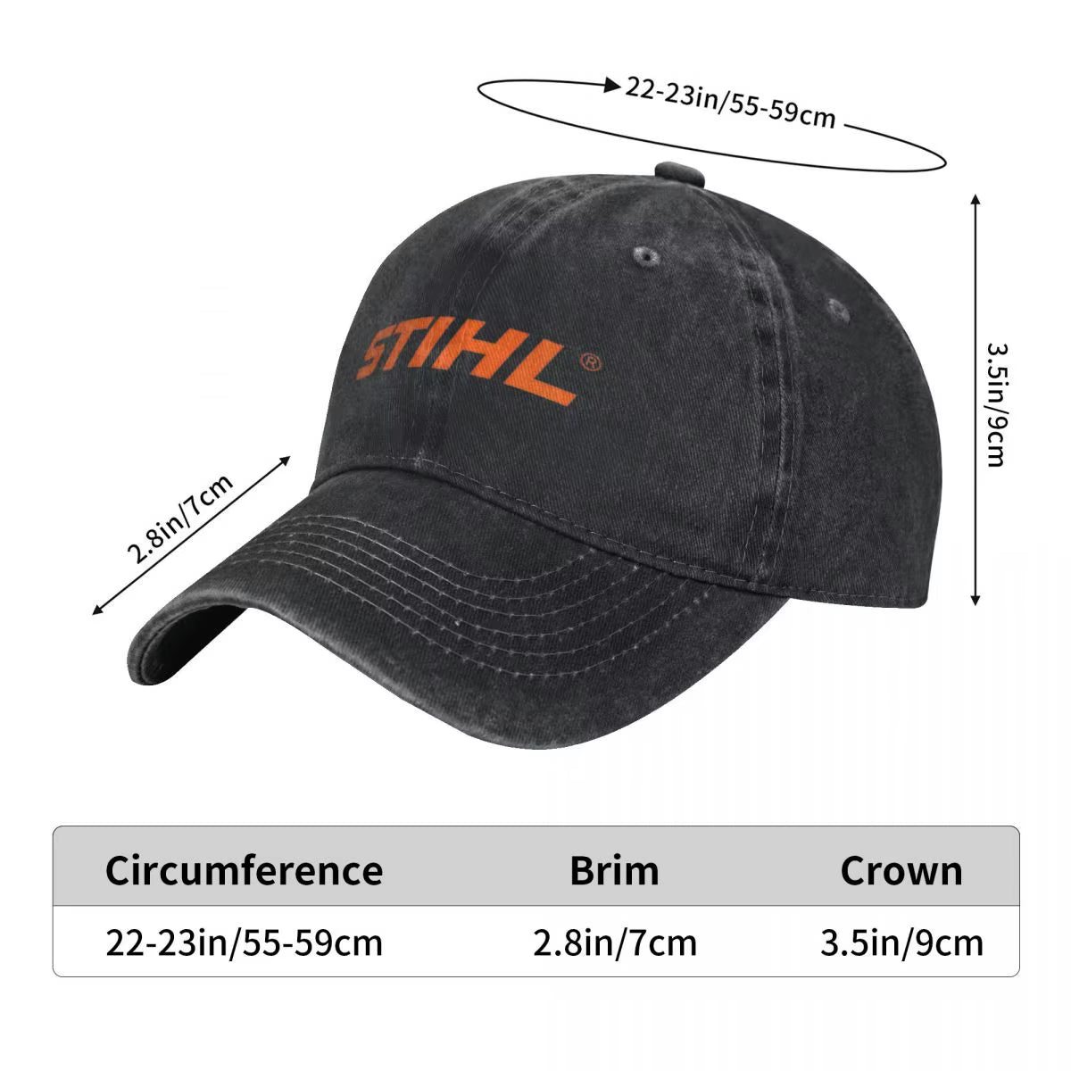 Stihls Tool Logo Washed Baseball Cap Vintage Trucker Hat Summer Unisex Men Outdoor Gym Sun Visors Snapback Cap
