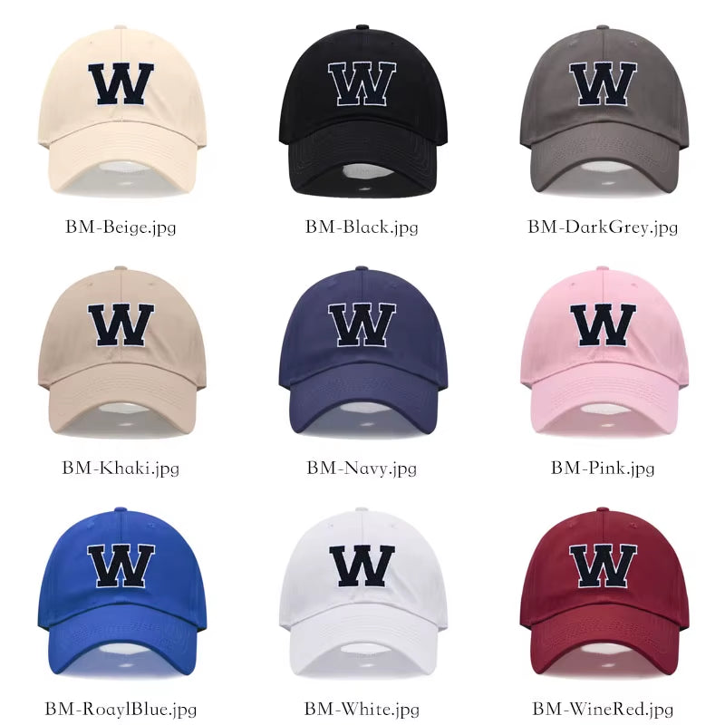 Initials Letters A-Z Embroidery Baseball Cap for Men Women Soft Cotton Fashion Dad Hat Adjustable Wholesale Dropshipping