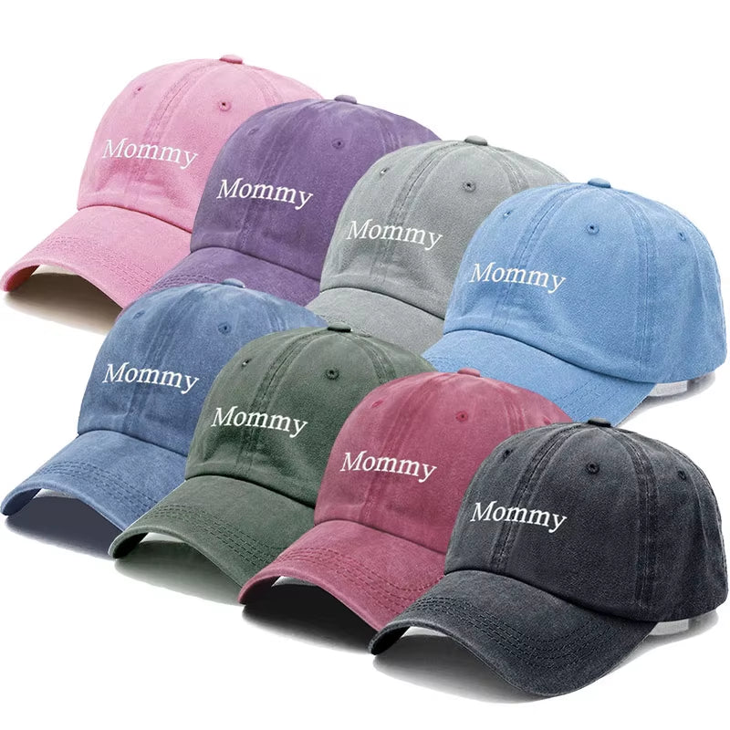 Vintage Washed Cotton Baseball Cap for Women Mommy Embroidery Mom Hat Mother'S Day Birthday Gift Wholesale Dropshipping