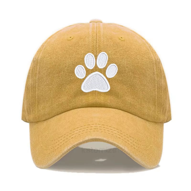 Dog Paw Vintage Washed Cotton High Quality Embroidery Dad Hat for Men Women Baseball Cap Golf Caps Snapback Cap Dropshipping