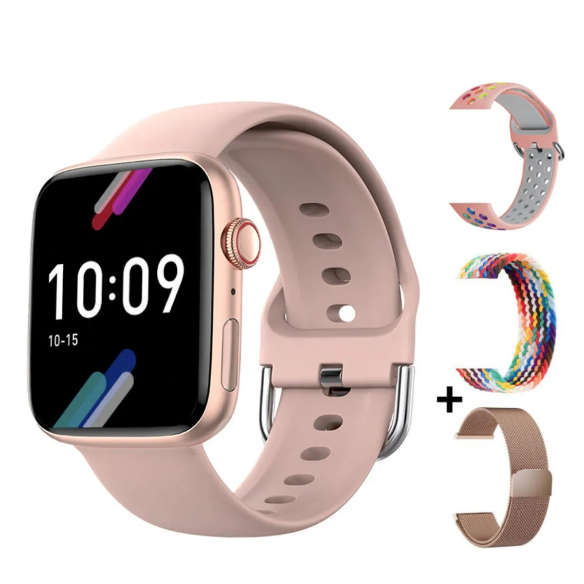 2024 novo relógio inteligente de carregamento sem fio smartwatch, bluetooth, chamadas, unisexo.