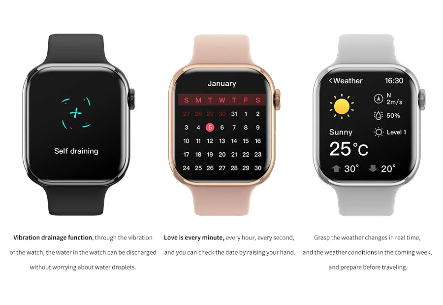 2024 novo relógio inteligente de carregamento sem fio smartwatch, bluetooth, chamadas, unisexo.