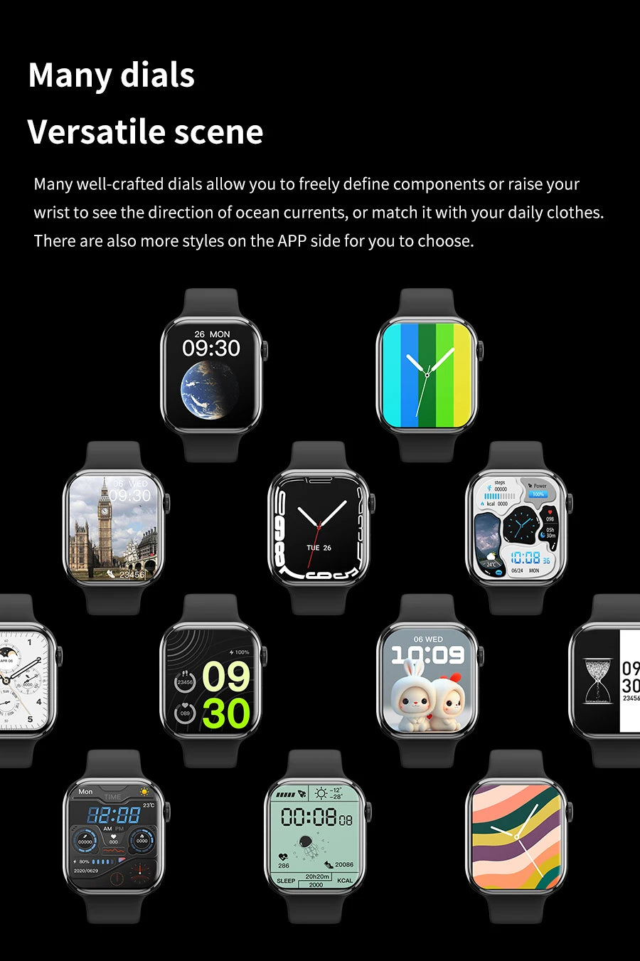 2024 novo relógio inteligente de carregamento sem fio smartwatch, bluetooth, chamadas, unisexo..