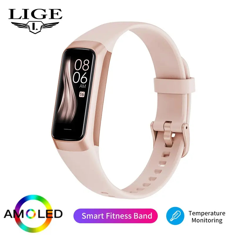 LIGE AMOLED Smart Watch 2023 – Relógio Inteligente Masculino e Feminino, Monitor de Frequência Cardíaca, Pressão Arterial, Monitoramento de Atividades, Resistente à Água e Fitness Tracker