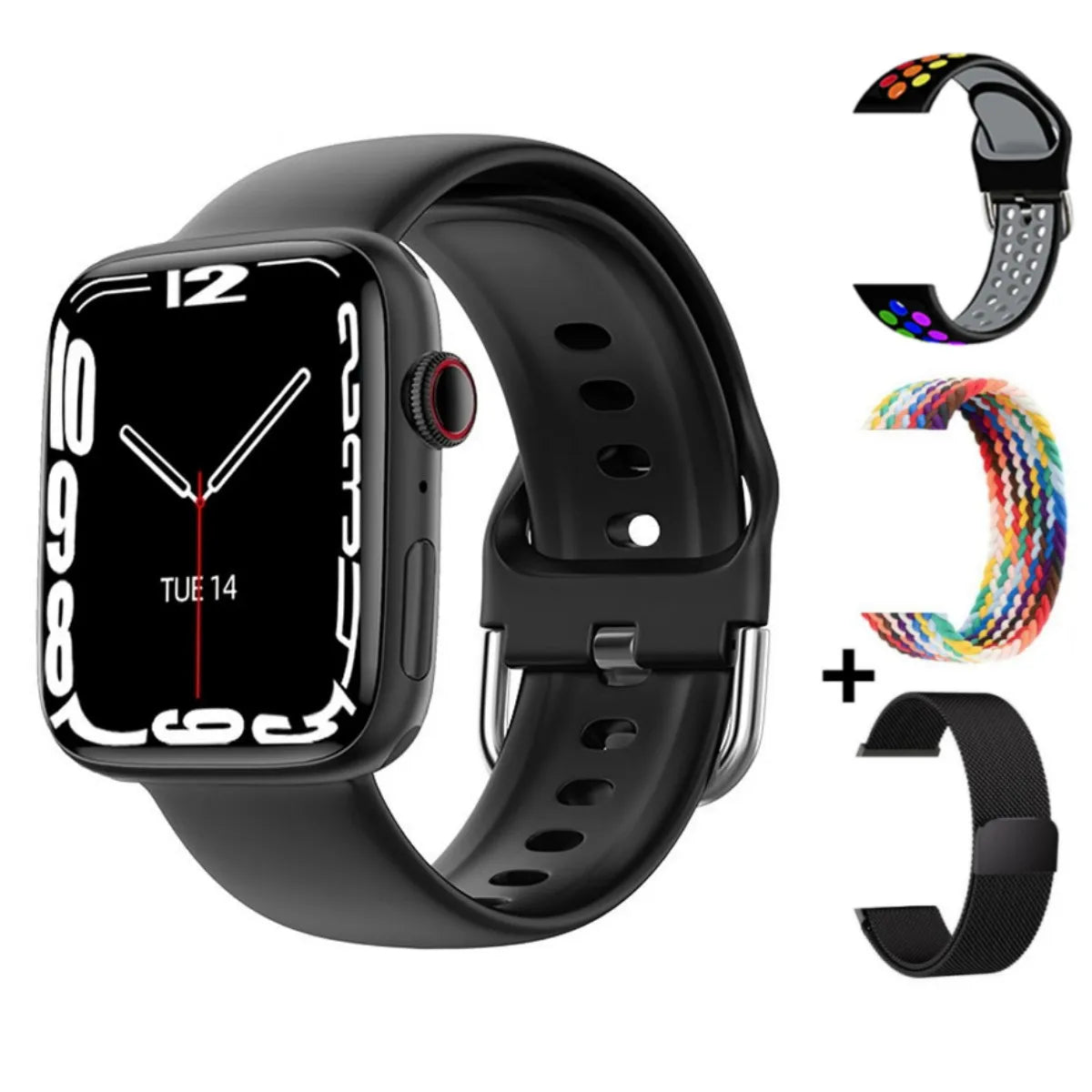 2024 novo relógio inteligente de carregamento sem fio smartwatch, bluetooth, chamadas, unisexo.