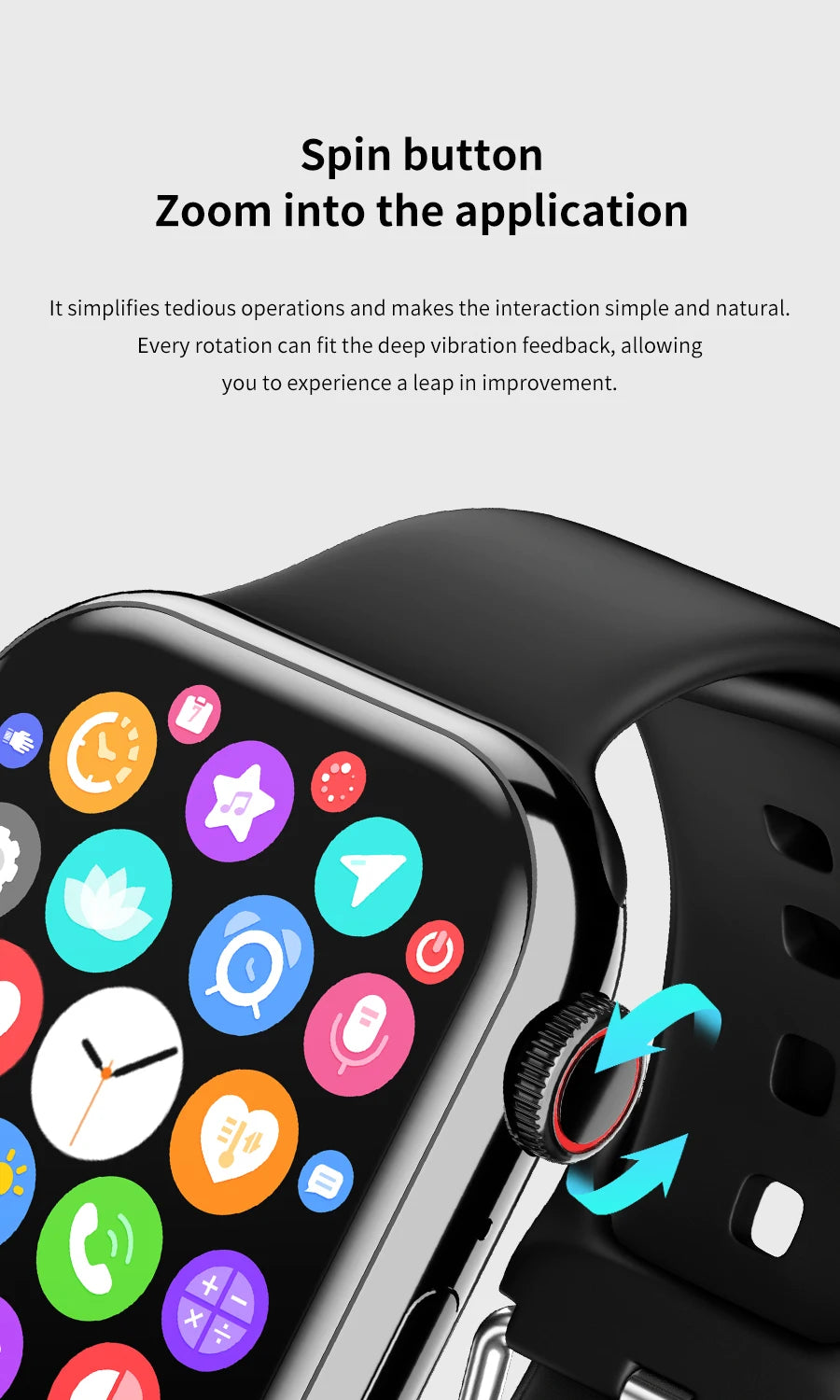 2024 novo relógio inteligente de carregamento sem fio smartwatch, bluetooth, chamadas, unisexo.