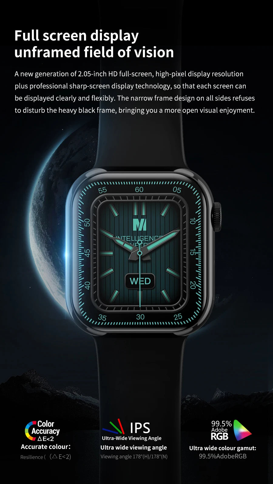 2024 novo relógio inteligente de carregamento sem fio smartwatch, bluetooth, chamadas, unisexo..