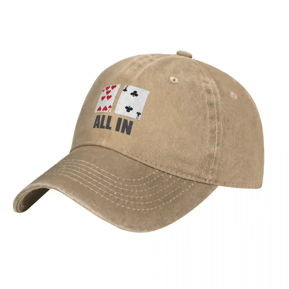 Poker Baseball Cap All in 7 2 Men Design Trucker Hat Summer Retro Gym Sun-Proof Baseball Caps
