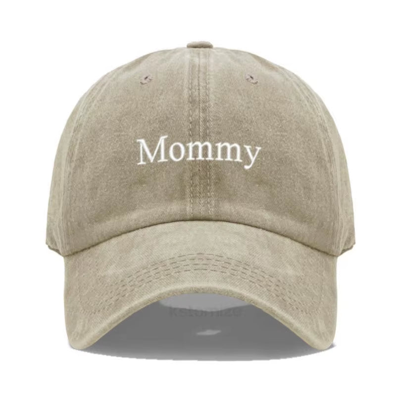 Vintage Washed Cotton Baseball Cap for Women Mommy Embroidery Mom Hat Mother'S Day Birthday Gift Wholesale Dropshipping