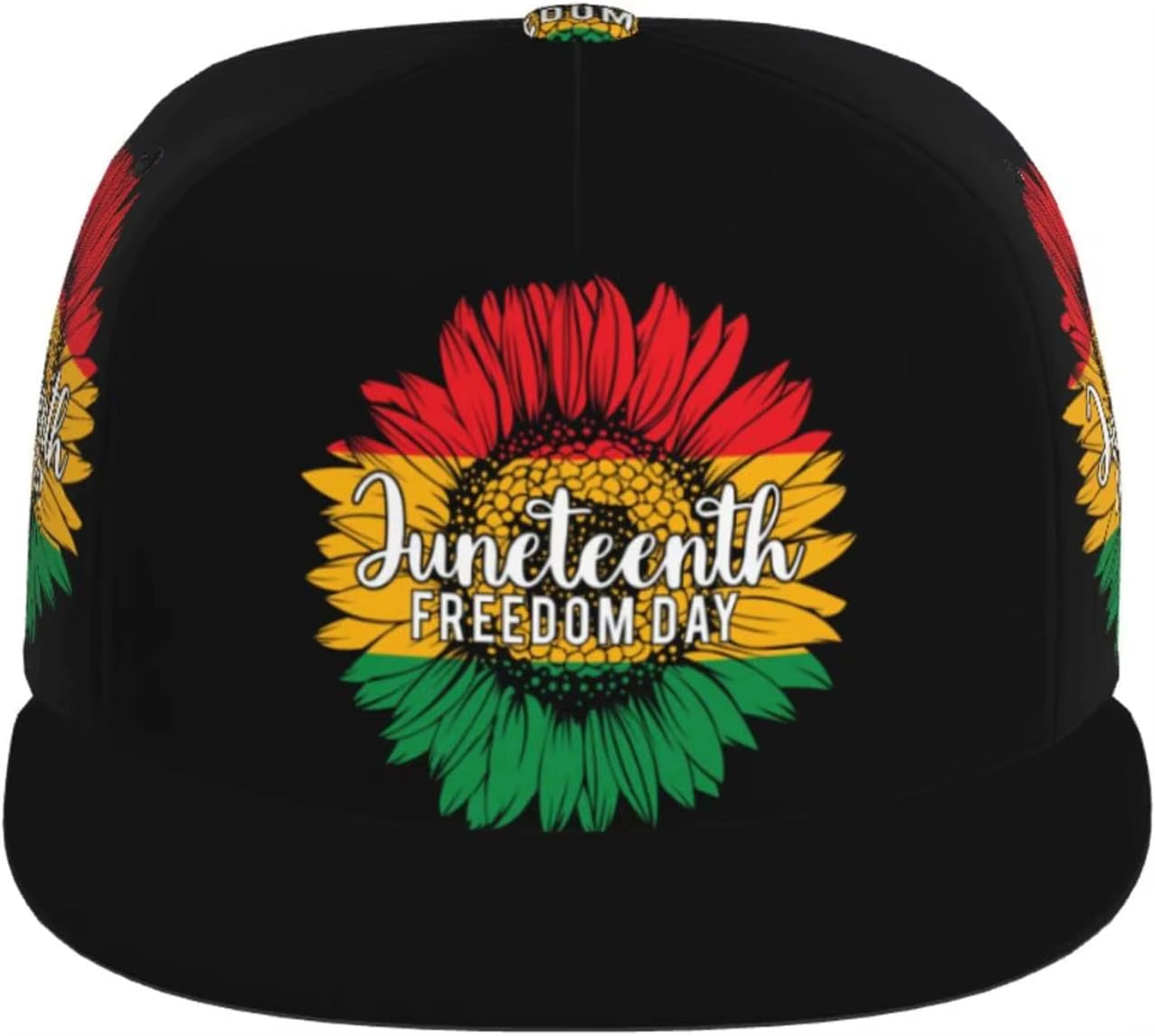 Juneteenth Freedom Day 1865 Snapback Hat for Women Men Adjustable Hip Hop Cap Flat Brim Hat Trucker Hat One Size