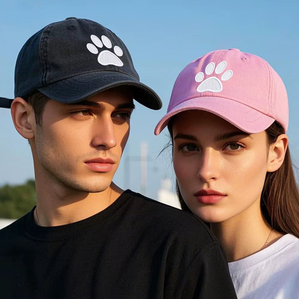 Dog Paw Vintage Washed Cotton High Quality Embroidery Dad Hat for Men Women Baseball Cap Golf Caps Snapback Cap Dropshipping