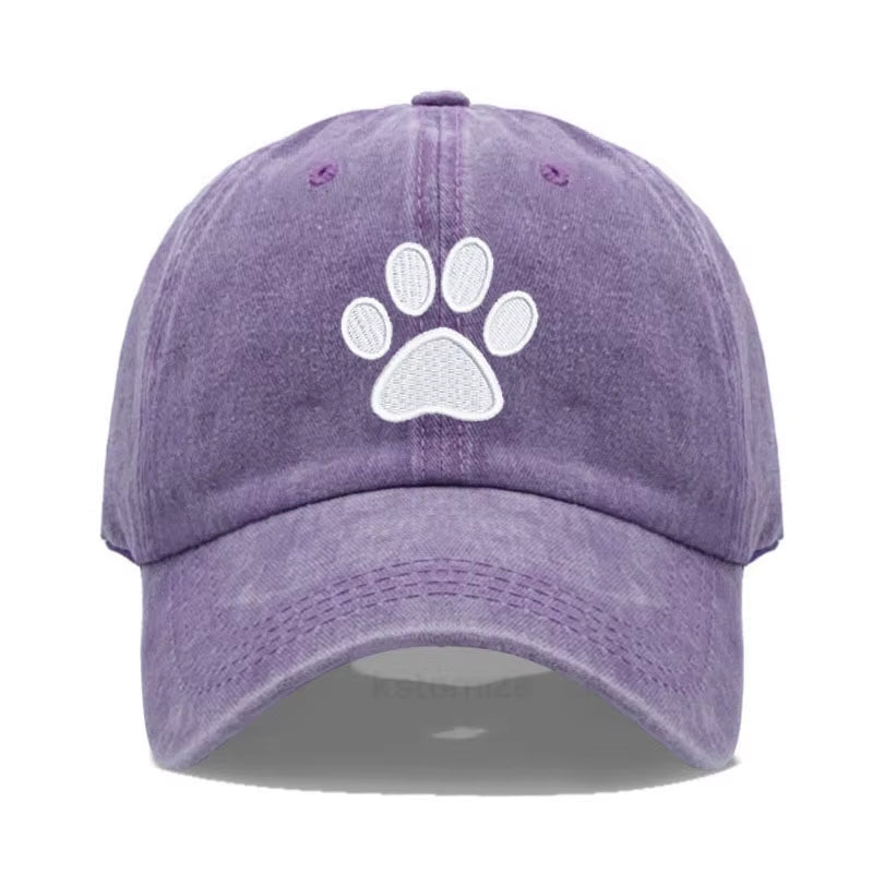 Dog Paw Vintage Washed Cotton High Quality Embroidery Dad Hat for Men Women Baseball Cap Golf Caps Snapback Cap Dropshipping