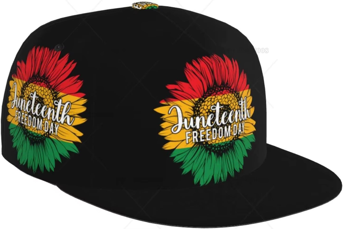 Juneteenth Freedom Day 1865 Snapback Hat for Women Men Adjustable Hip Hop Cap Flat Brim Hat Trucker Hat One Size