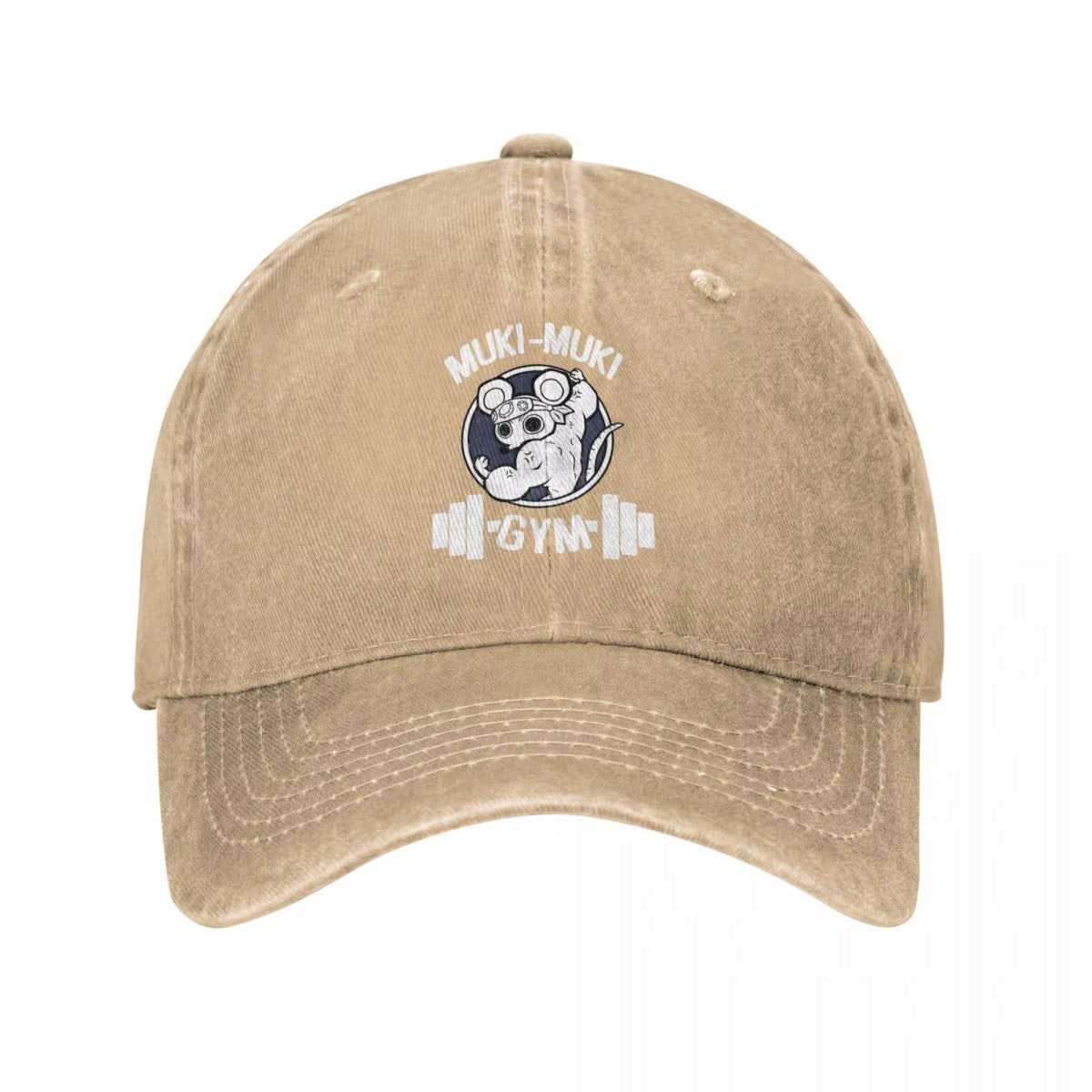 Retro Demon Slayer Muscle Mice Gym Muki Muki Baseball Cap Unisex Style Distressed Washed Headwear Outdoor All Seasons Travel Hat