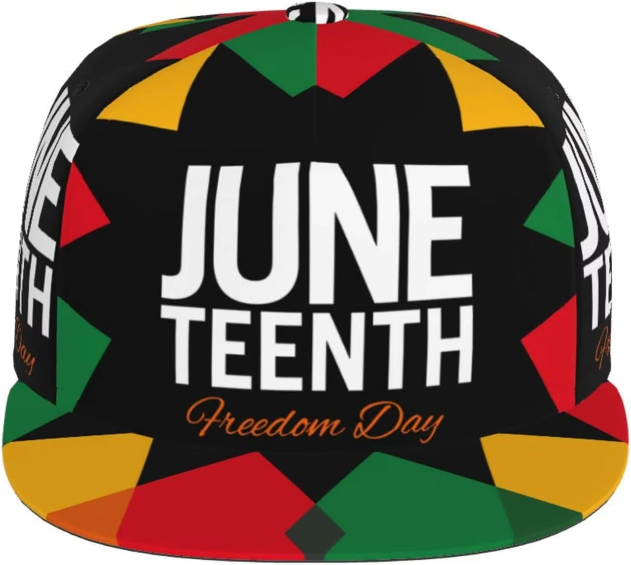 Juneteenth Freedom Day 1865 Snapback Hat for Women Men Adjustable Hip Hop Cap Flat Brim Hat Trucker Hat One Size
