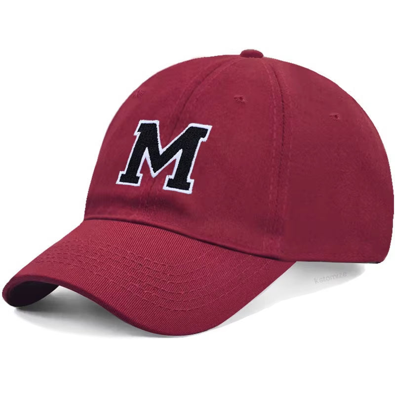 Initials Letters A-Z Embroidery Baseball Cap for Men Women Soft Cotton Fashion Dad Hat Adjustable Wholesale Dropshipping