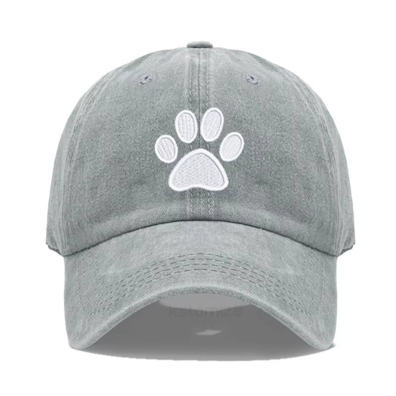Dog Paw Vintage Washed Cotton High Quality Embroidery Dad Hat for Men Women Baseball Cap Golf Caps Snapback Cap Dropshipping