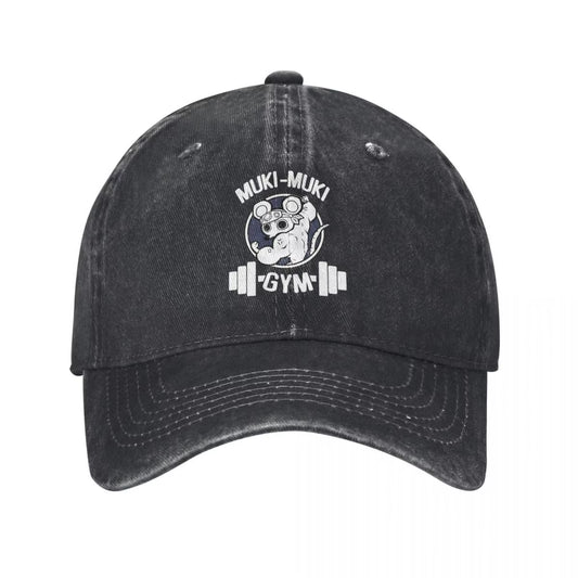 Retro Demon Slayer Muscle Mice Gym Muki Muki Baseball Cap Unisex Style Distressed Washed Headwear Outdoor All Seasons Travel Hat