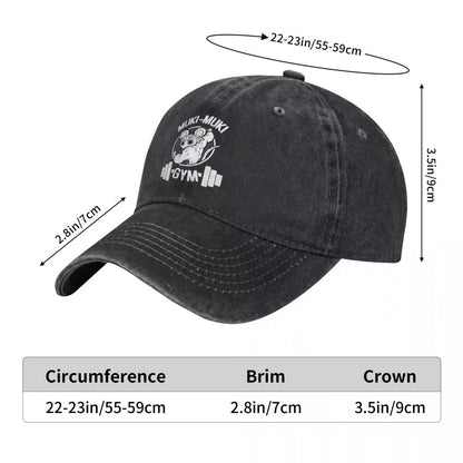 Retro Demon Slayer Muscle Mice Gym Muki Muki Baseball Cap Unisex Style Distressed Washed Headwear Outdoor All Seasons Travel Hat
