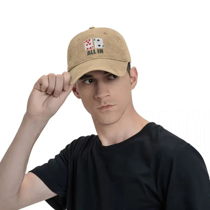 Poker Baseball Cap All in 7 2 Men Design Trucker Hat Summer Retro Gym Sun-Proof Baseball Caps