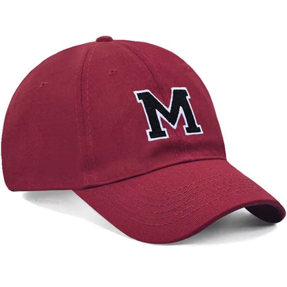 Initials Letters A-Z Embroidery Baseball Cap for Men Women Soft Cotton Fashion Dad Hat Adjustable Wholesale Dropshipping