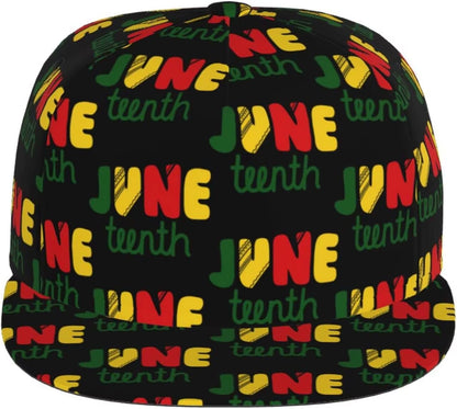Juneteenth Freedom Day 1865 Snapback Hat for Women Men Adjustable Hip Hop Cap Flat Brim Hat Trucker Hat One Size