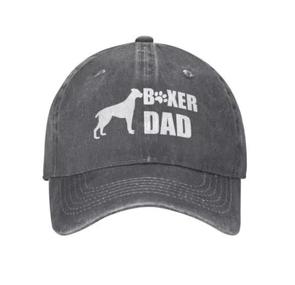 Mens Dog Boxer Dad Ever Baseball Caps Vintage Denim Distressed Snapback Hats Four Seasons Casual Unisex One Size