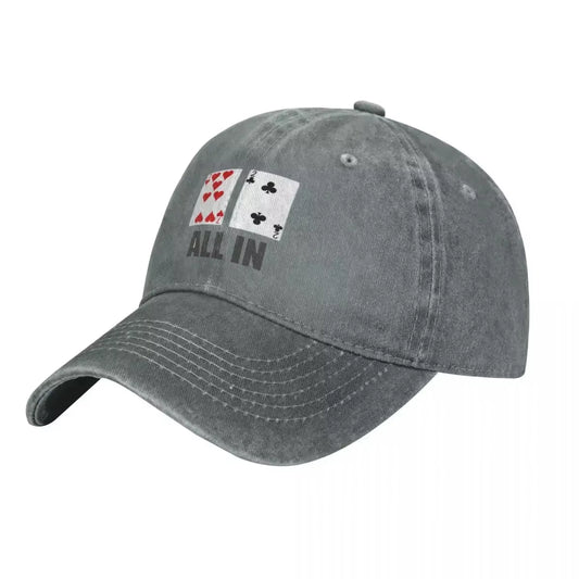 Poker Baseball Cap All in 7 2 Men Design Trucker Hat Summer Retro Gym Sun-Proof Baseball Caps