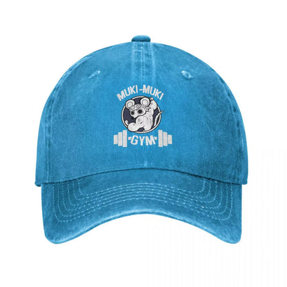 Retro Demon Slayer Muscle Mice Gym Muki Muki Baseball Cap Unisex Style Distressed Washed Headwear Outdoor All Seasons Travel Hat