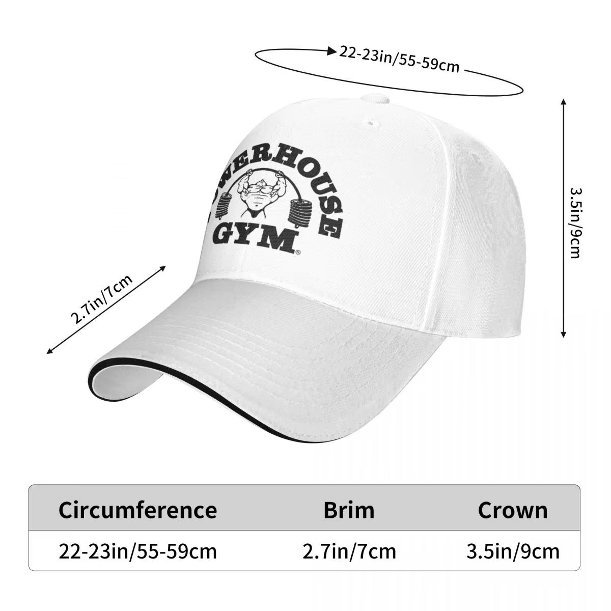 Powerhouse Gym Caps Unisex Fashion Dad Hat Sun Hats Racing Cap Breathable Polyester Baseball Caps Summer