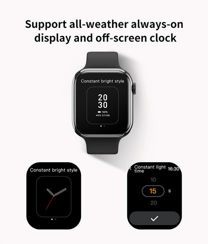 2024 novo relógio inteligente de carregamento sem fio smartwatch, bluetooth, chamadas, unisexo.